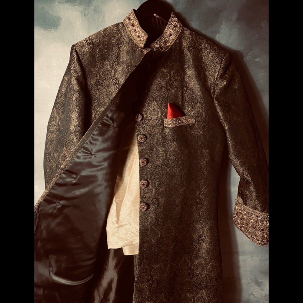 Full custom work wedding sherwani new